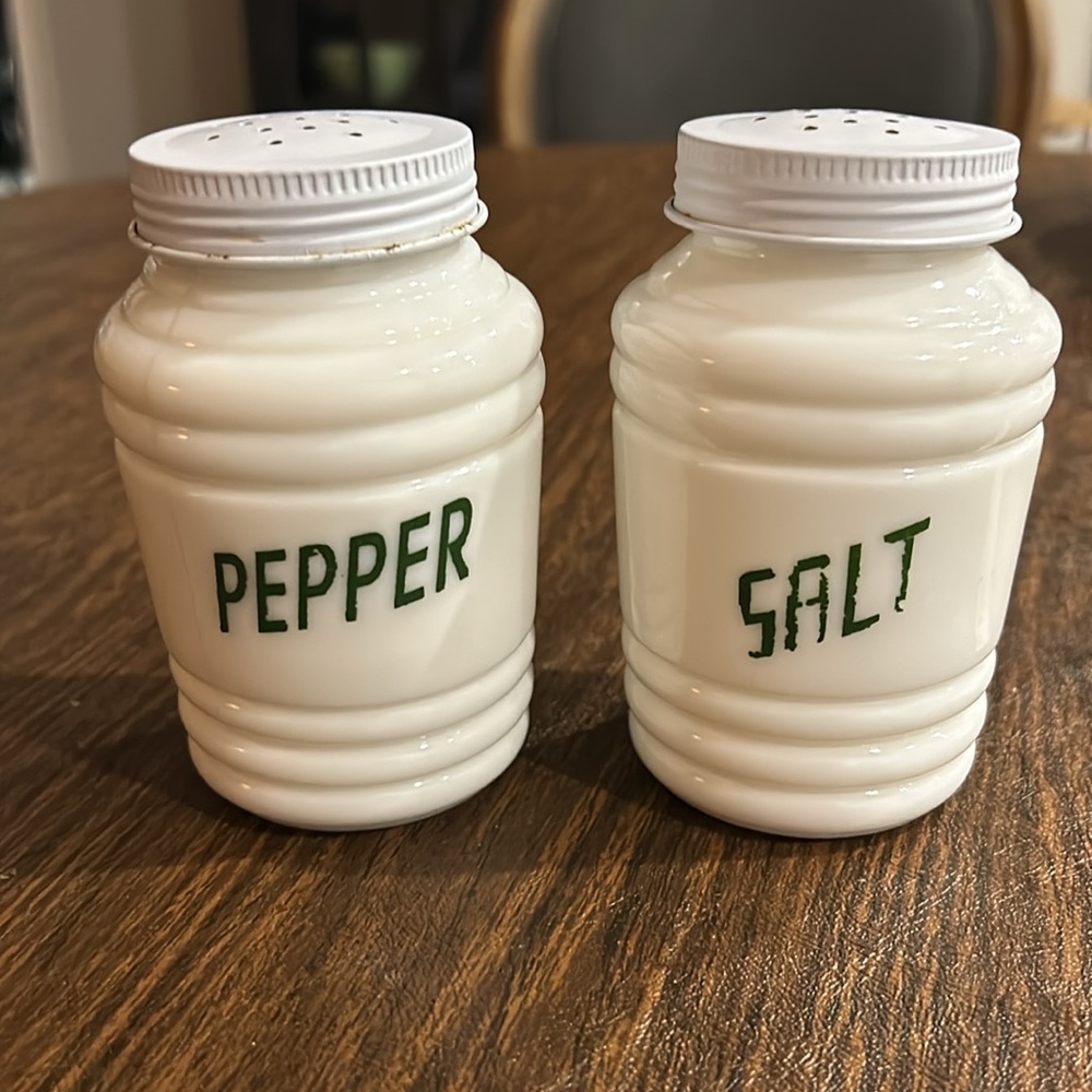 Milkglass Beehive Salt and Pepper Shakers